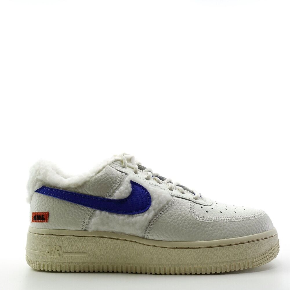 Nike Air Force 1 '07 'Sherpa Fleece White Blue Sneakers Womens Size 8 DO6680-100